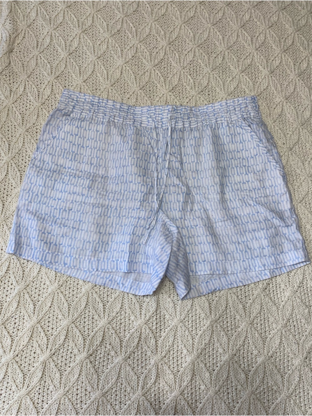 Tommy Bahama Light Blue and White Linen Shorts